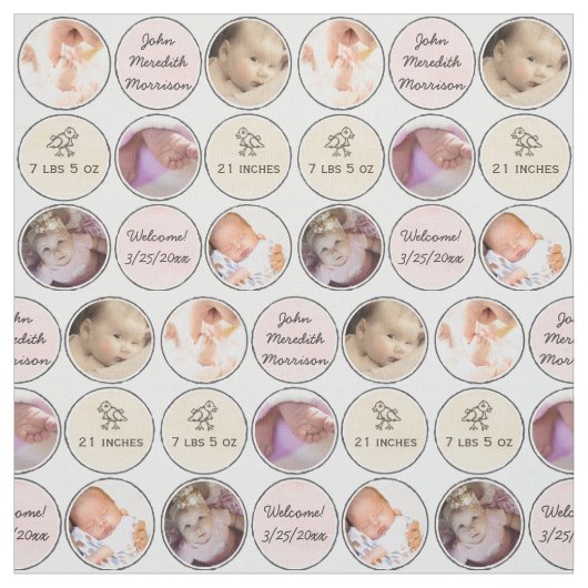 Foto-Collagen-Baby-Mädchen-Name, Geburtsnotfall Stoff (Muster)