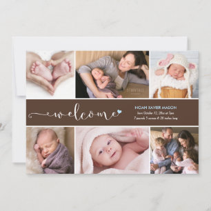 Foto-Collagen-Geburts-Mitteilung des Ankündigung