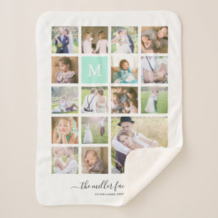 Foto-Collagen-Monogramm-Namen-Kalligraphie des Sherpadecke