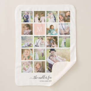 Foto-Collagen-Monogramm-Namen-Kalligraphie des Sherpadecke