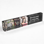 Foto-Collagen-Namen-Acrylschreibtisch-Block der Namensplakette