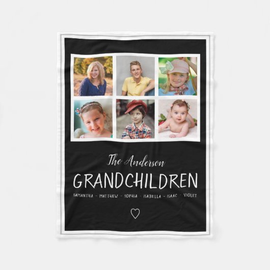 Foto-Collagen-personalisiertes Schwarzes der Fleecedecke (Vorderseite)