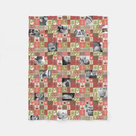 Foto-Collagendecke des Weihnachten 20 mit Fleecedecke (Vorderseite)