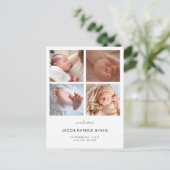 Foto Colllage Modern Boy Girl Geburtsankündigung Postkarte (Stehend Vorderseite)