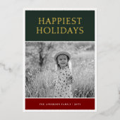 Foto Colorblock Folien Feiertagskarte (Vorderseite)