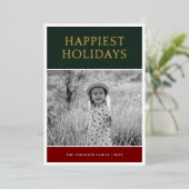 Foto Colorblock Folien Feiertagskarte (Stehend vorne)