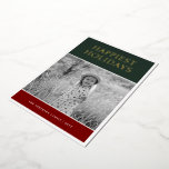 Foto Colorblock Folien Feiertagskarte<br><div class="desc">Moderner Urlaub Minimalistisch | Colorblock Foto Foil Holiday Card. Funktionen,  Schwarzweiß-Foto-Filter.</div>