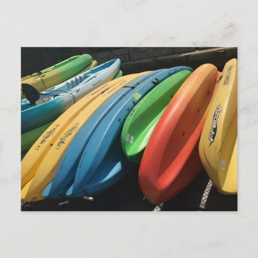 Foto "Colorful Kayaks" Postkarte (Vorderseite)