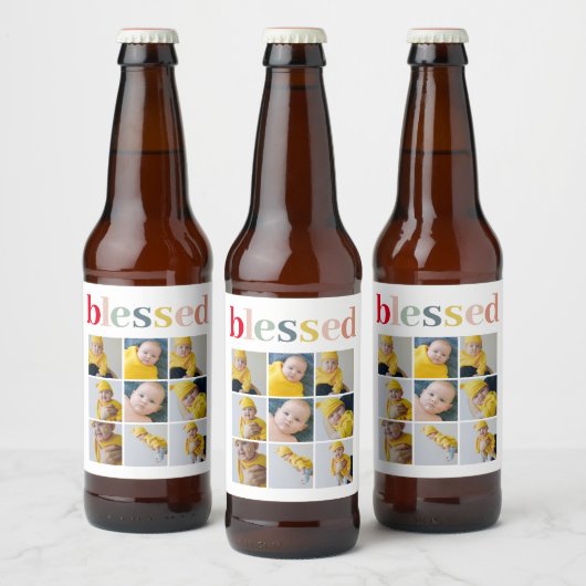 Foto Colorful Meured Holiday Gift Bierflaschenetikett (Flaschen)