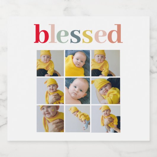 Foto Colorful Meured Holiday Gift Bierflaschenetikett (Einzelnes Label)