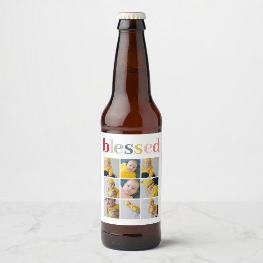 Foto Colorful Meured Holiday Gift Bierflaschenetikett (Vorderseite)