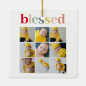 Foto Colorful Meured Holiday Gift Keramikornament (Rückseite)