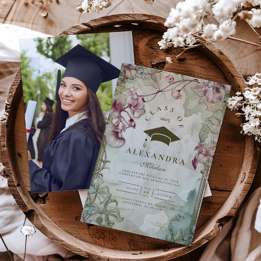 Foto Colorful Wildblume Graduation Party Einladung