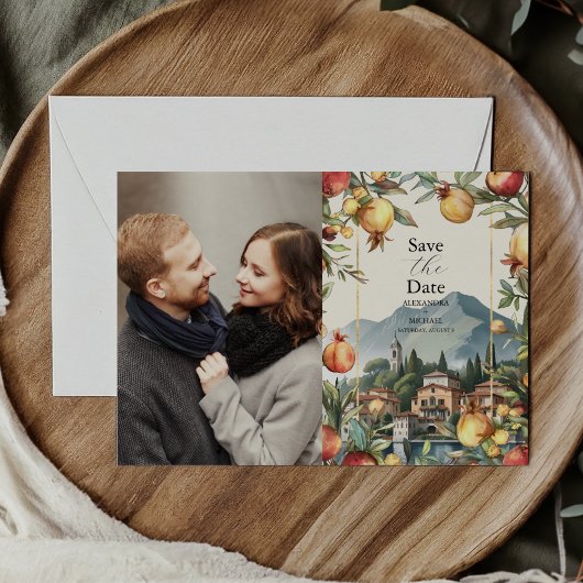 Foto Comer See Italien Hochzeit in Urlaubsort Save The Date