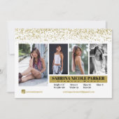 Foto-Comp-Karte für Weiß- und Gold-Glitzer Einladung (Vorderseite)