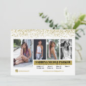 Foto-Comp-Karte für Weiß- und Gold-Glitzer Einladung (Stehend Vorderseite)