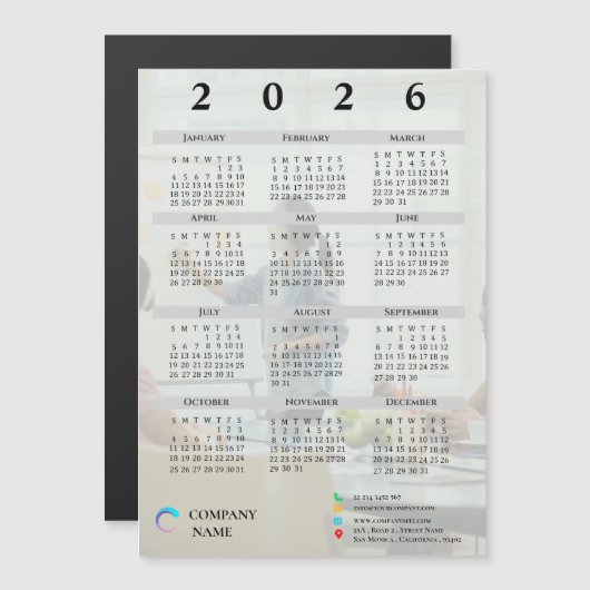 Foto Company Logo 2025 Kalender Corporate Gift Magnetkarte (Vorne/Hinten)