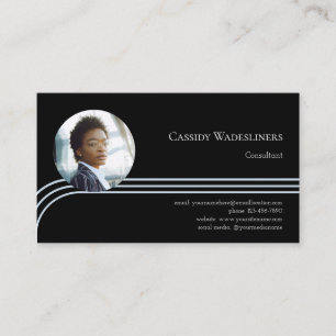 Foto Consultant Light Blue Black Business Card Visitenkarte