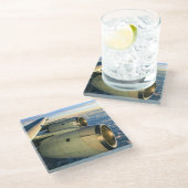 Foto, Cooler Spaß in der Luftfahrt Glasuntersetzer (Schrägansicht)