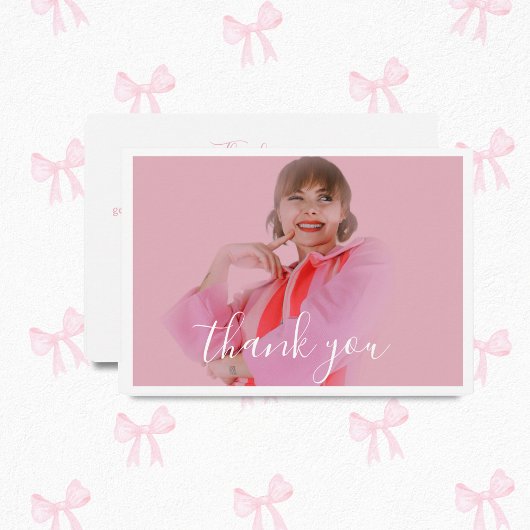 Foto Coquette Light Bow Danke-Karte Mitteilungskarte