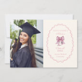 Foto Coquette Pink Bow Krankenpflege Schule Gradua Ankündigung (Vorderseite)
