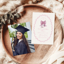 Foto Coquette Pink Bow Krankenpflege Schule Gradua Einladung
