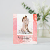 Foto Coral Budget Hochzeit speichern Datum (Stehend Vorderseite)