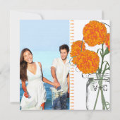 Foto Coral Turquoise Rustic Mason Jar Carnationen Einladung (Rückseite)