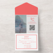 Foto Coral Wedding Einladung QR Code (Innen Boden)
