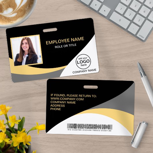 Foto Corporate Employee Barcode Black Yellow Ausweis