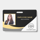 Foto Corporate Employee Barcode Black Yellow Ausweis (Vorderseite)