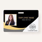 Foto Corporate Employee Barcode Black Yellow Ausweis (Vorderseite)