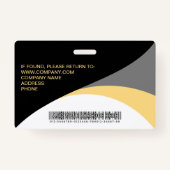 Foto Corporate Employee Barcode Black Yellow Ausweis (Rückseite)
