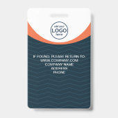 Foto Corporate Employee Barcode Blue Orange Ausweis (Rückseite)
