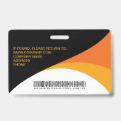 Foto Corporate Employee Barcode Orange Yellow Ausweis (Rückseite)