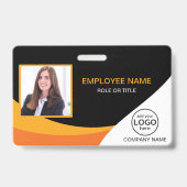 Foto Corporate Employee Barcode Orange Yellow Ausweis (Vorderseite)