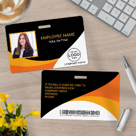 Foto Corporate Employee Barcode Orange Yellow Ausweis