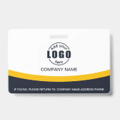 Foto Corporate Employee Name QR Code Gelb Ausweis (Rückseite)