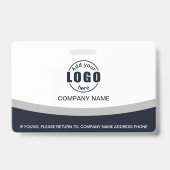 Foto Corporate Employee Name QR Code grau Ausweis (Rückseite)