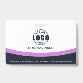 Foto Corporate Employee Name QR Code Lila Ausweis (Rückseite)