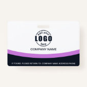 Foto Corporate Employee Name QR Code Lila Ausweis (Rückseite)