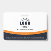 Foto Corporate Employee Name QR Code Orange Ausweis (Rückseite)