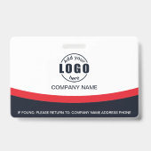 Foto Corporate Employee Name QR Code Red Ausweis (Rückseite)