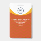 Foto Corporate Employee QR Code Orange Yellow Ausweis (Rückseite)
