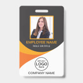 Foto Corporate Employee QR Code Orange Yellow Ausweis (Vorderseite)