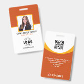 Foto Corporate Employee QR Code Orange Yellow Ausweis (Vorder- & Rückseite)
