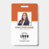 Foto Corporate Employee QR Code Orange Yellow Ausweis (Vorderseite)