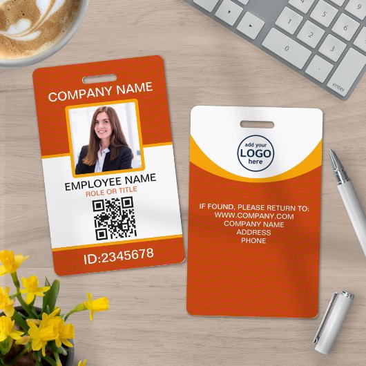 Foto Corporate Employee QR Code Orange Yellow Ausweis