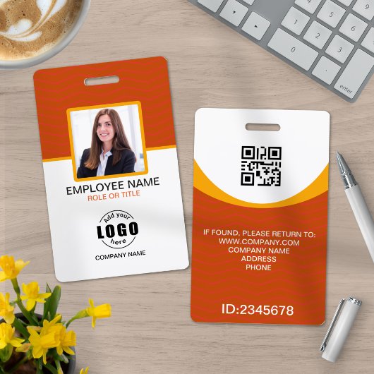 Foto Corporate Employee QR Code Orange Yellow Ausweis