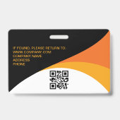 Foto Corporate Employee QR Code Orange Yellow Ausweis (Rückseite)